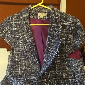 Yves Saint Laurent Black and Gray Tweed Blazer